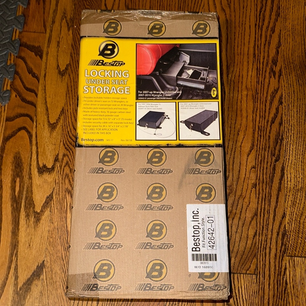 Bestop Locking under seat storage. New.